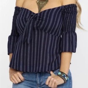 Idyllwind By Miranda Lambert - Navy Striped 3/4 Sleeve Top - Size XL 🤠